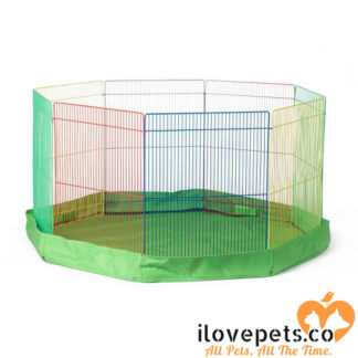 Large Multi-colored 8 Panel Pet Playpen By Prevue Pet Products